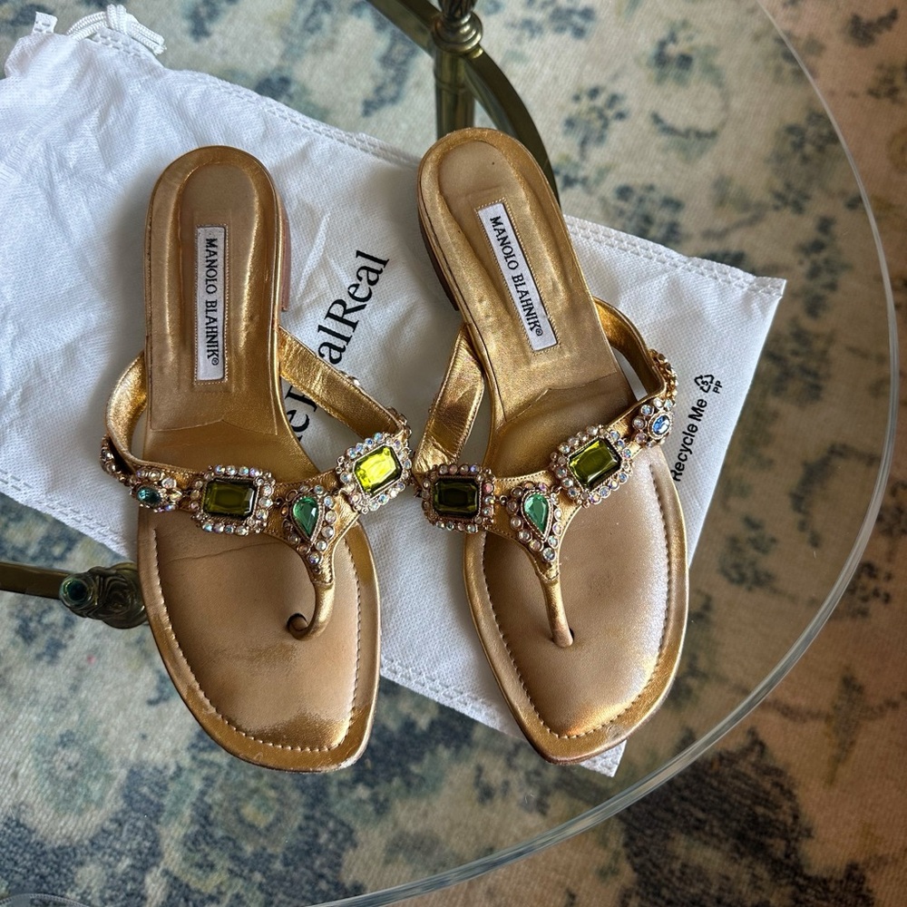 Manolo Blahnik jewel gem sandals